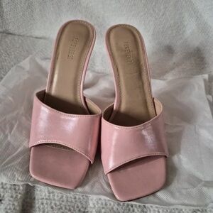 Forever 21 Blush Pink Square-Toe Slide Mules